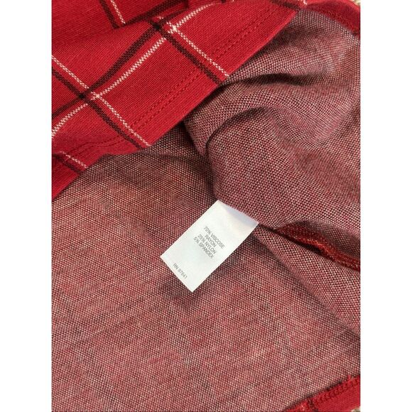 J. Jill Ponte Knit Red Plaid Windowpane Sheath Shift Short Sleeve Dress XLP - Picture 5 of 9